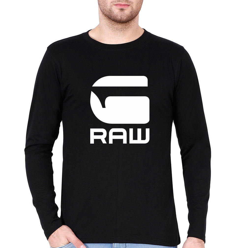 G Raw Full Sleeves T-Shirt for Men-Black-Ektarfa.online