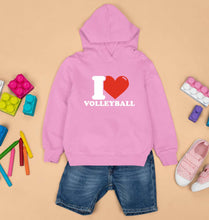 Load image into Gallery viewer, I Love Volleyball Kids Hoodie for Boy/Girl-Light Baby Pink-Ektarfa.online

