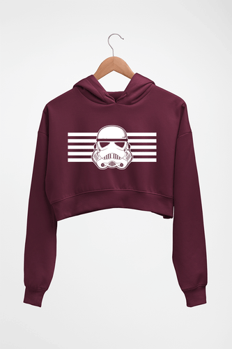 Star War Crop HOODIE FOR WOMEN-Maroon-Ektarfa.online
