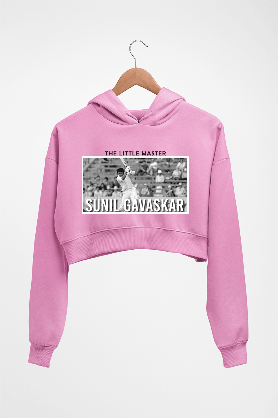 Sunil Gavaskar Crop HOODIE FOR WOMEN-Light Baby Pink-Ektarfa.online