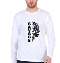 Load image into Gallery viewer, Savage Lion Full Sleeves T-Shirt for Men-White-Ektarfa.online
