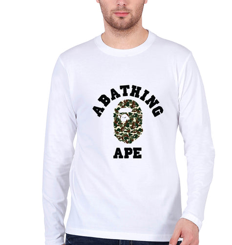 A Bathing Ape Full Sleeves T-Shirt for Men-White-Ektarfa.online