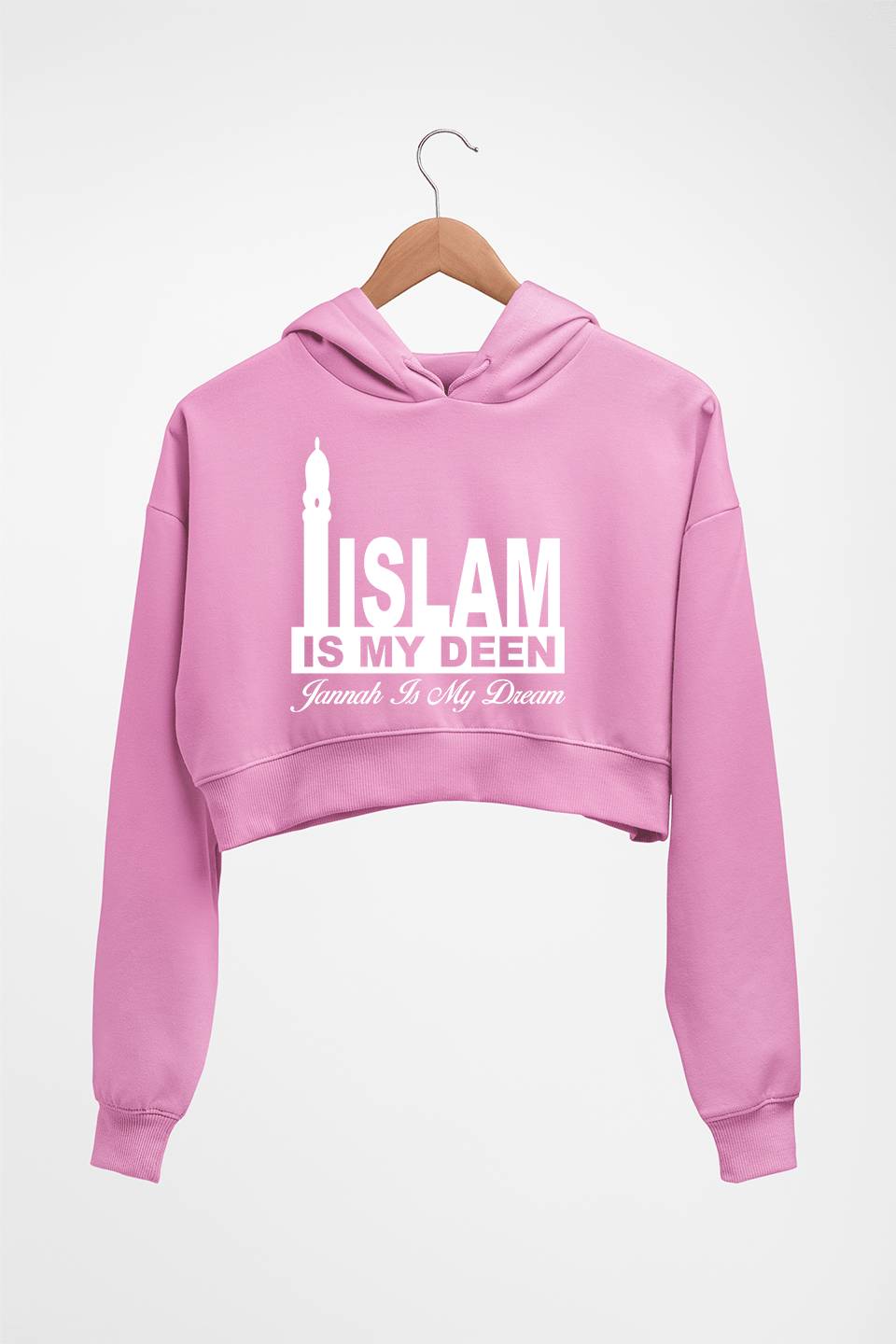 Islam Crop HOODIE FOR WOMEN-Light Baby Pink-Ektarfa.online