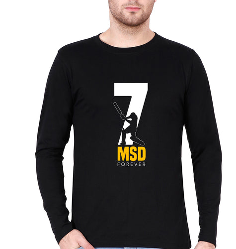 MS Dhoni (MSD) Full Sleeves T-Shirt for Men-Black-Ektarfa.online