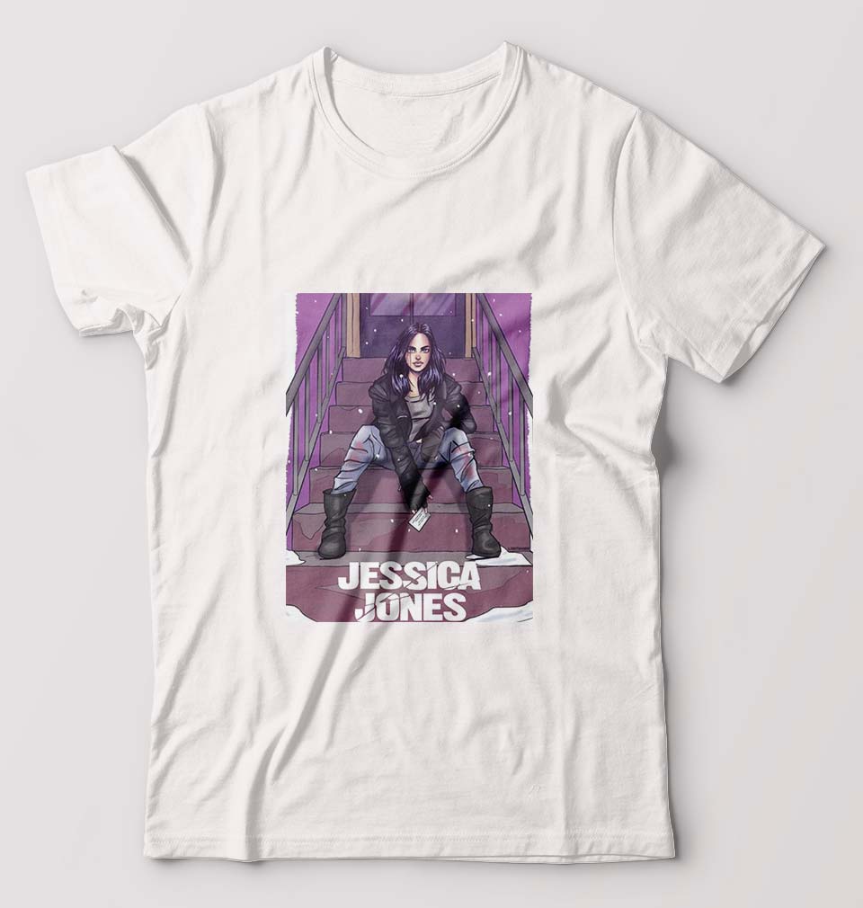 Jessica Jones T-Shirt for Men-White-Ektarfa.online
