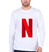 Load image into Gallery viewer, Netflix Full Sleeves T-Shirt for Men-White-Ektarfa.online
