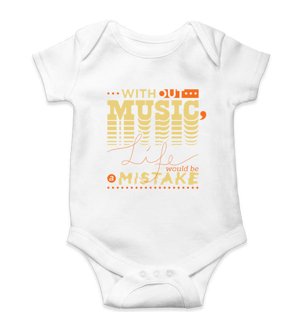 Music Kids Romper For Baby Boy/Girl-0-5 Months(18 Inches)-White-Ektarfa.online