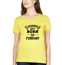 Load image into Gallery viewer, Legends are Born in February T-Shirt for Women-Yellow-Ektarfa.online
