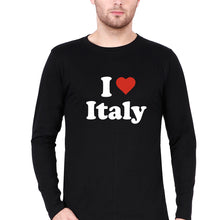 Load image into Gallery viewer, I Love Italy T Full Sleeves T-Shirt for Men-Black-Ektarfa.online
