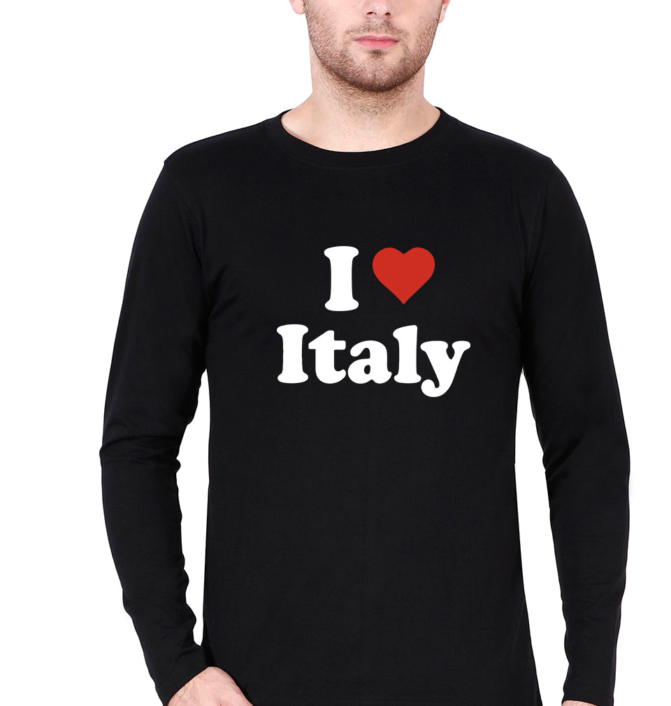 I Love Italy T Full Sleeves T-Shirt for Men-Black-Ektarfa.online