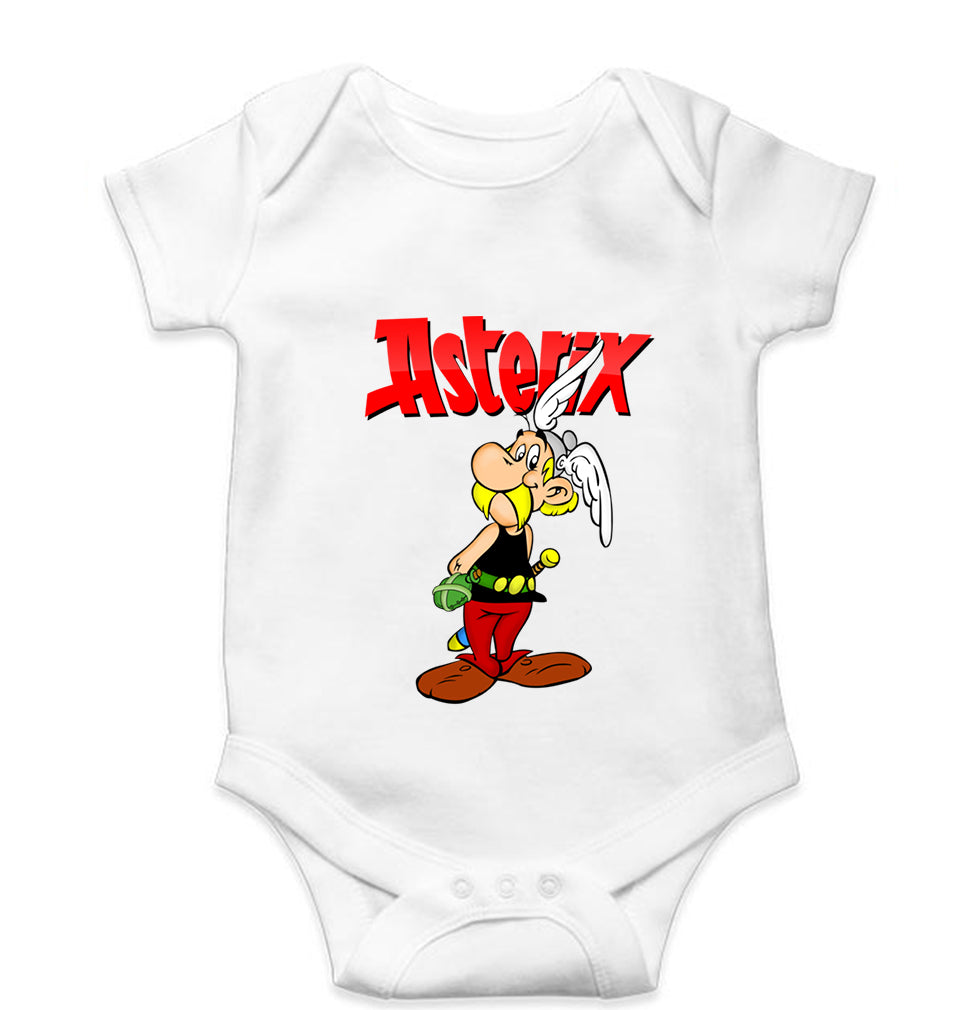 Asterix Kids Romper For Baby Boy/Girl-0-5 Months(18 Inches)-White-Ektarfa.online