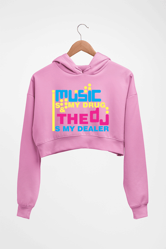 Music Crop HOODIE FOR WOMEN-Light Baby Pink-Ektarfa.online