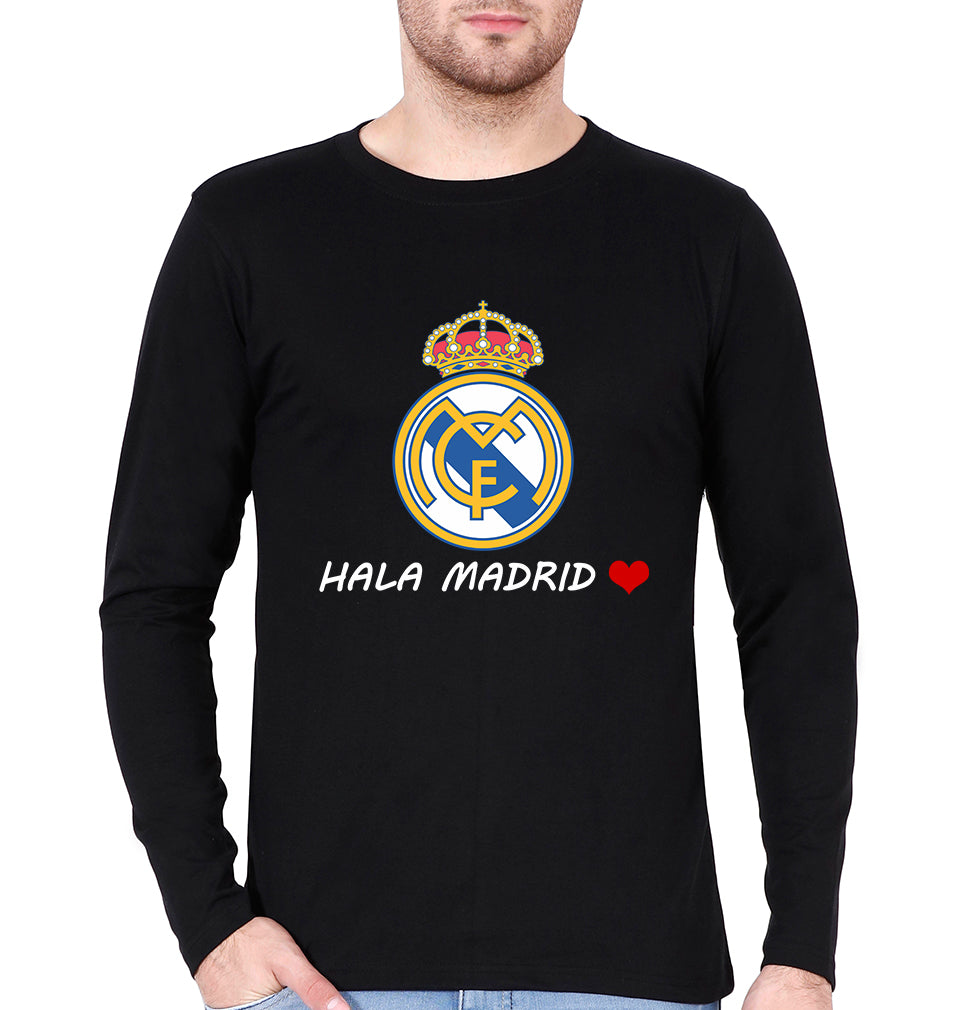 Hala Madrid Full Sleeves T-Shirt for Men-Black-Ektarfa.online