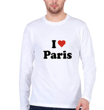 Load image into Gallery viewer, I Love Paris Full Sleeves T-Shirt for Men-White-Ektarfa.online
