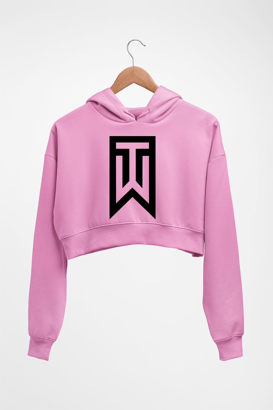 Tiger Woods Golf Crop HOODIE FOR WOMEN-Light Baby Pink-Ektarfa.online
