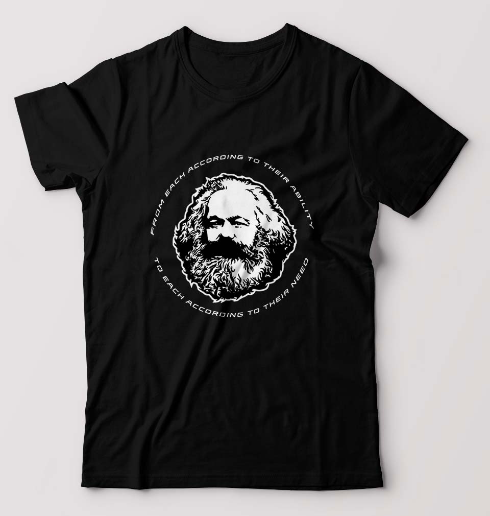 Karl Marx T-Shirt for Men-S(38 Inches)-Black-Ektarfa.online