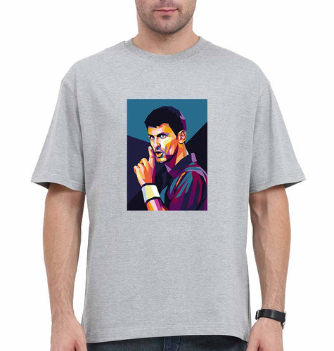 Novak Djokovic Tennis Oversized T-Shirt for Men-Grey-Ektarfa.online