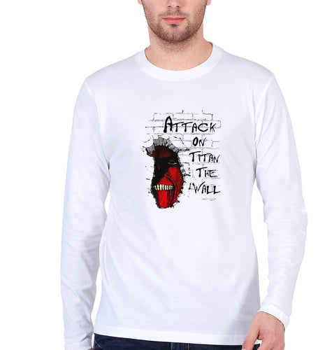Attack on Titan Full Sleeves T-Shirt for Men-White-Ektarfa.online