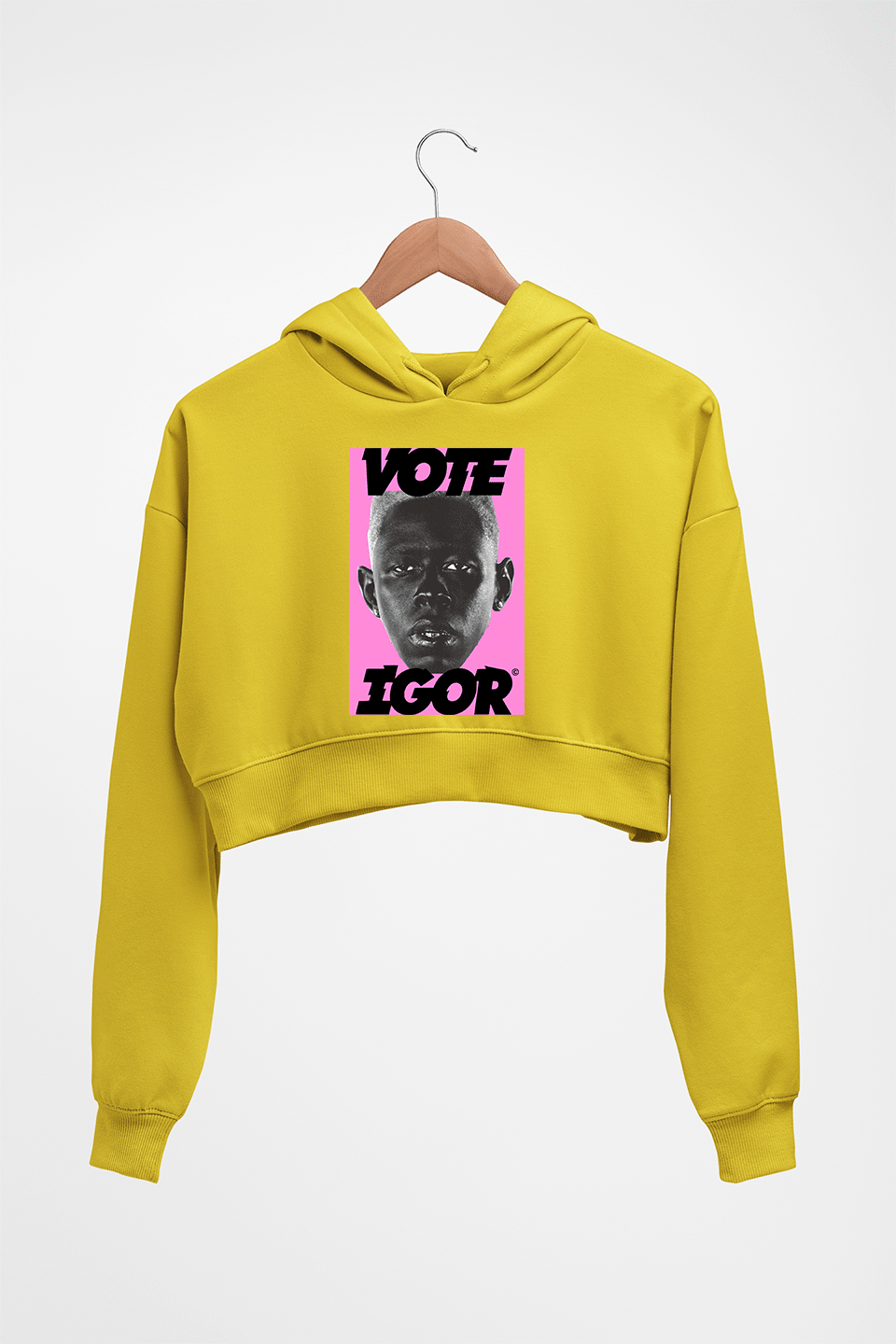 Igor Crop HOODIE FOR WOMEN-Mustard Yellow-Ektarfa.online