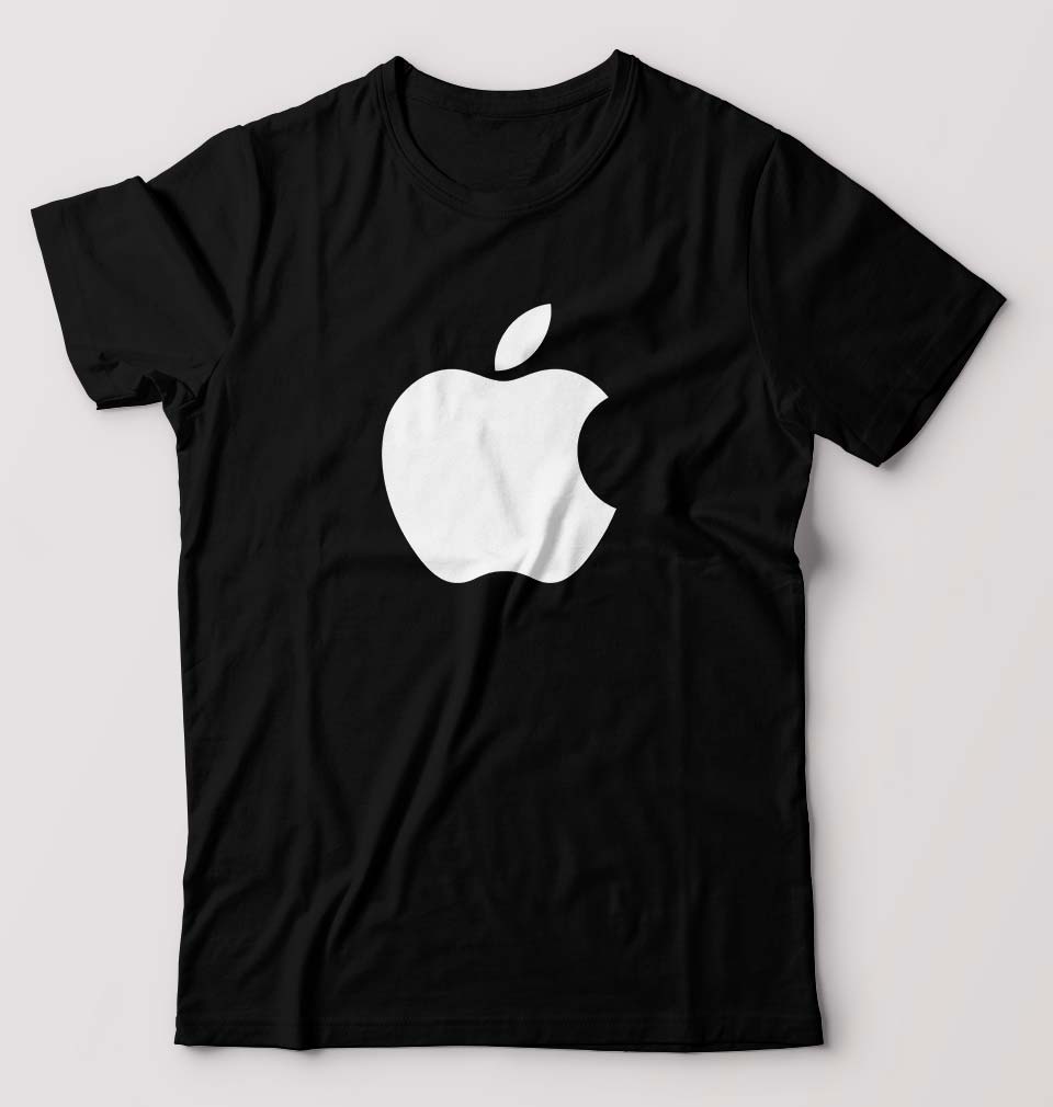 Apple T-Shirt for Men-S(38 Inches)-Black-Ektarfa.online