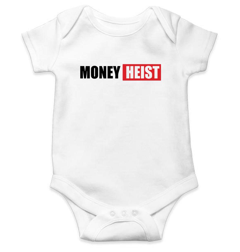 Money Heist Kids Romper For Baby Boy/Girl-0-5 Months(18 Inches)-White-Ektarfa.online