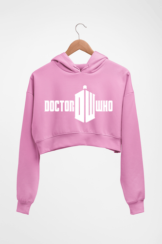 Doctor Who Crop HOODIE FOR WOMEN-Light Baby Pink-Ektarfa.online