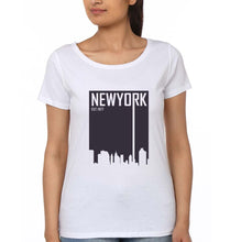 Load image into Gallery viewer, New York T-Shirt for Women-XS(32 Inches)-White-Ektarfa.online
