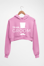 Load image into Gallery viewer, Team Groom Crop HOODIE FOR WOMEN-Light Baby Pink-Ektarfa.online
