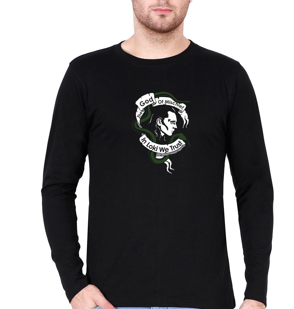 Loki Full Sleeves T-Shirt for Men-Black-Ektarfa.online