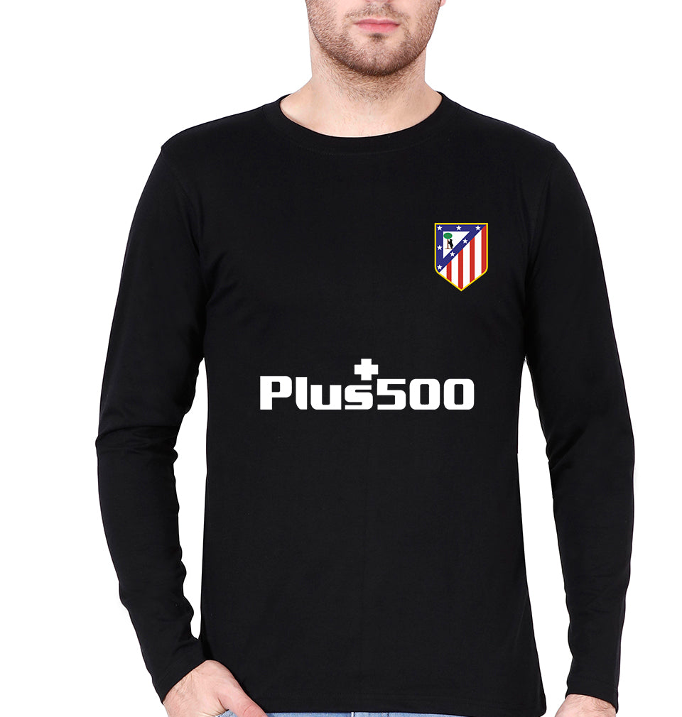 Atletico Madrid 2021-22 Full Sleeves T-Shirt for Men-S(38 Inches)-Black-Ektarfa.online