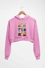 Load image into Gallery viewer, Explore Travel Adventure Crop HOODIE FOR WOMEN-Light Baby Pink-Ektarfa.online
