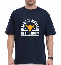 Load image into Gallery viewer, Hardest Worker In the Room Gym Oversized T-Shirt for Men-Navy Blue-Ektarfa.online
