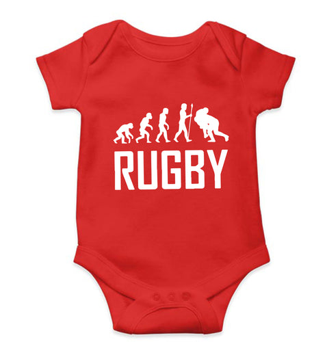 Rugby Evolution Kids Romper For Baby Boy/Girl-0-5 Months(18 Inches)-Red-Ektarfa.online