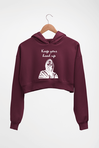Tupac Shakur Crop HOODIE FOR WOMEN-Maroon-Ektarfa.online