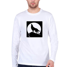 Load image into Gallery viewer, Wolf Full Sleeves T-Shirt for Men-S(38 Inches)-White-Ektarfa.online
