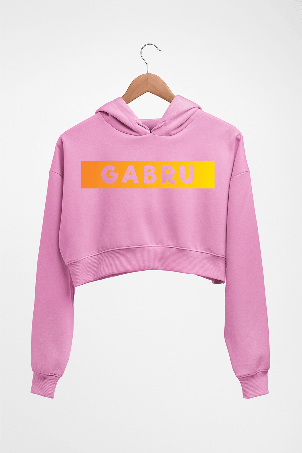 Gabru Crop HOODIE FOR WOMEN-Light Baby Pink-Ektarfa.online