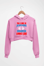 Load image into Gallery viewer, Awesome Engineer Crop HOODIE FOR WOMEN-Light Baby Pink-Ektarfa.online
