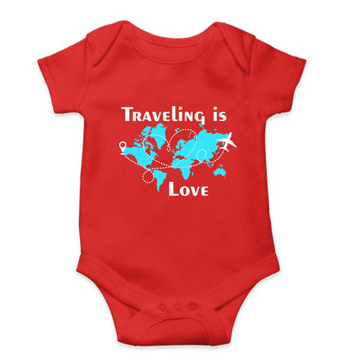 Traveling is Love Kids Romper For Baby Boy/Girl-0-5 Months(18 Inches)-RED-Ektarfa.online