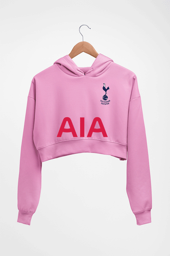 Tottenham Hotspur F.C. 2021-22 Crop HOODIE FOR WOMEN-Light Baby Pink-Ektarfa.online