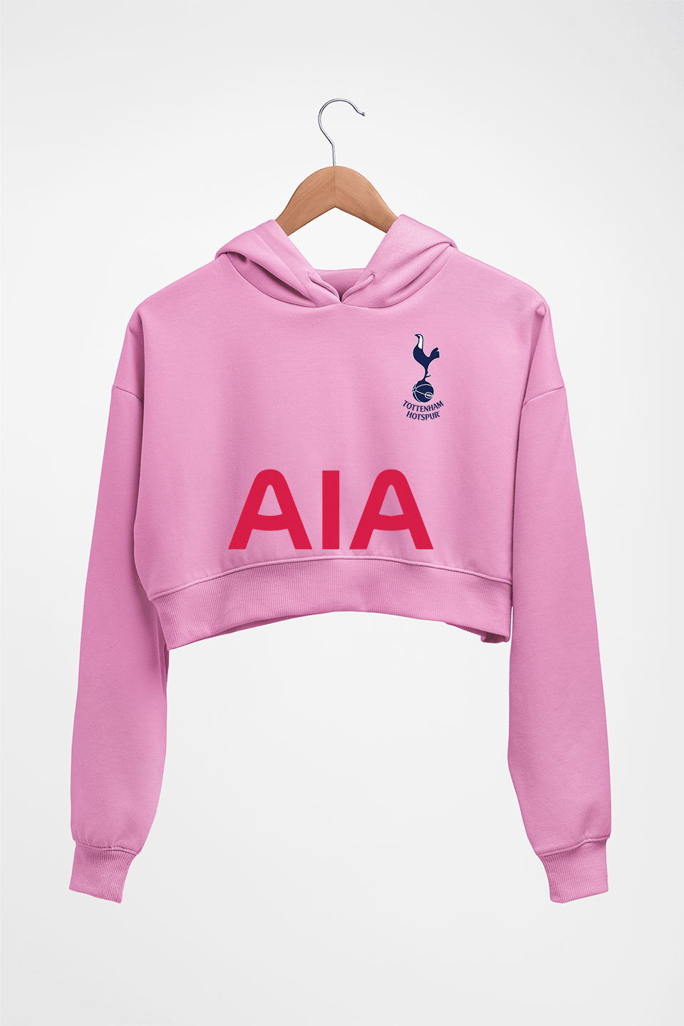 Tottenham Hotspur F.C. 2021-22 Crop HOODIE FOR WOMEN-Light Baby Pink-Ektarfa.online
