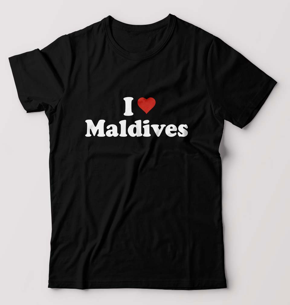 I Love Maldives T-Shirt for Men-Black-Ektarfa.online