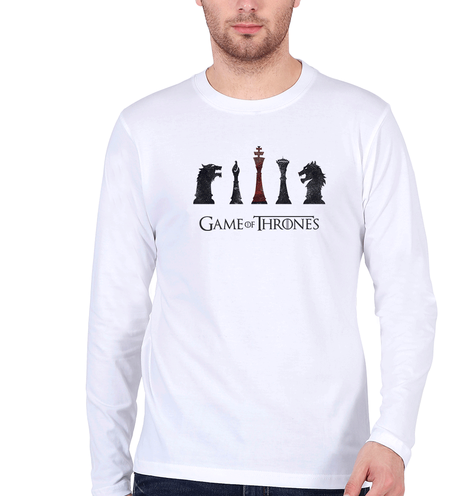GOT Game Of Thrones Full Sleeves T-Shirt for Men-White-Ektarfa.online