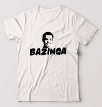 Load image into Gallery viewer, Sheldon Cooper Bazinga T-Shirt for Men-S(38 Inches)-White-Ektarfa.online
