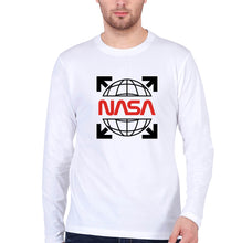 Load image into Gallery viewer, Nasa White Off Full Sleeves T-Shirt for Men-White-Ektarfa.online

