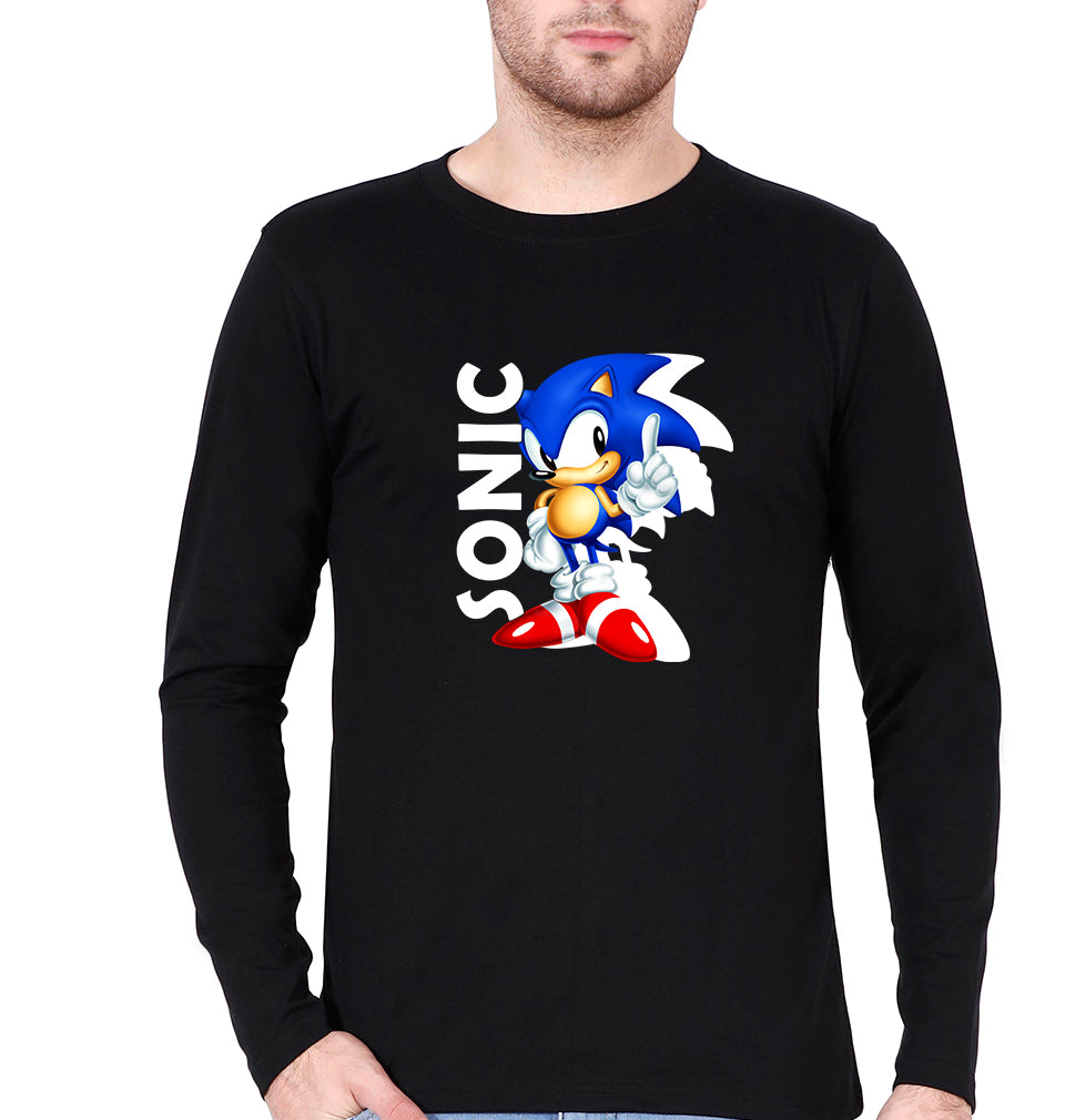 Sonic Full Sleeves T-Shirt for Men-Black-Ektarfa.online