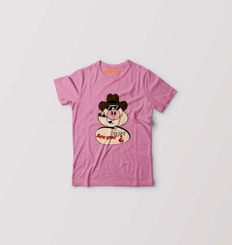 Pig Funny Kids T-Shirt for Boy/Girl-Pink-Ektarfa.online