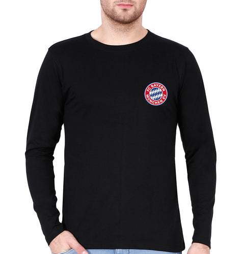 Bayern Munich Logo Full Sleeves T-Shirt for Men-Black-Ektarfa.online