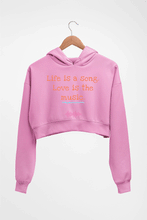 Load image into Gallery viewer, Love Music Crop HOODIE FOR WOMEN-Light Baby Pink-Ektarfa.online
