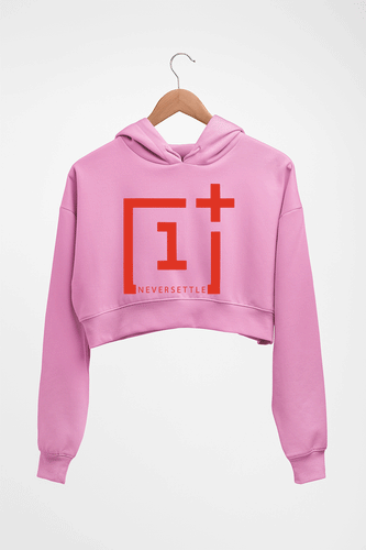 OnePlus Crop HOODIE FOR WOMEN-Light Baby Pink-Ektarfa.online