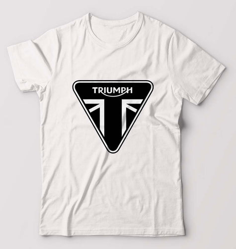 Triumph T-Shirt for Men-S(38 Inches)-White-Ektarfa.online